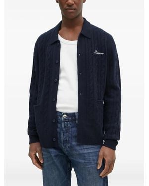 From Future Kaschmircardigan Mit Zopfmuster - Blau