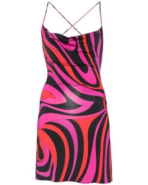 PUCCI Marmo-Print Short Dress - Red
