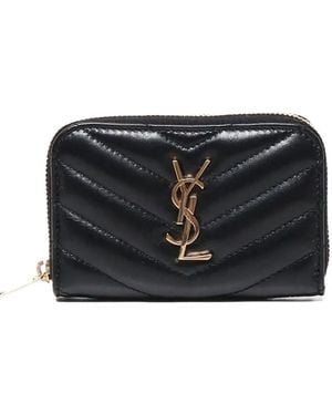 Saint Laurent Cassandre Matelassé Wallet - Black