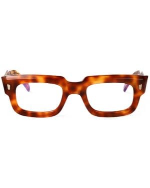 Cutler and Gross Bril Met Rechthoekig Montuur En Schildpadschild Montuur - Bruin
