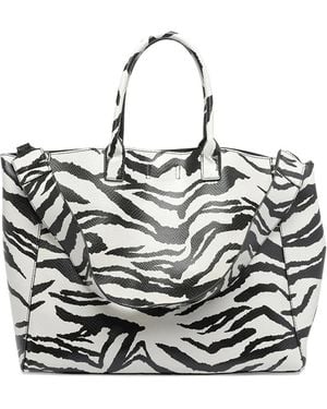 Essentiel Antwerp Shopper Met Zebraprint - Wit