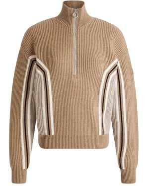 Fusalp Mirala Ribbed Half-Zip Sweater - Brown