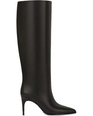 POTAMY 80Mm Leather Knee-High Boots - Black