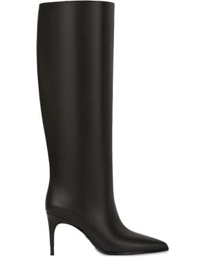 POTAMY 80Mm Leather Knee-High Boots - Black