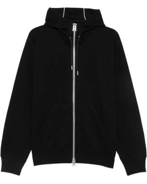 Sacai Zip-Up Drawstring Hoodie - Black
