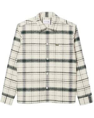 Lacoste Checked Flannel Shirt - White