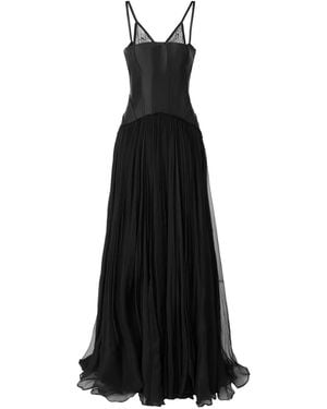 ARAFTU Lace-Detail Corset Maxi Dress - Black