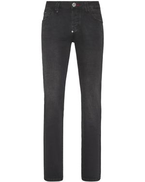 Philipp Plein Supreme Iconic Straight-Leg Jeans - Grey