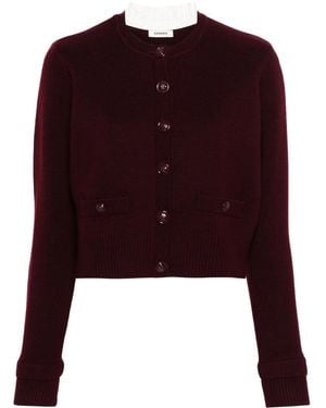 Sandro Cardigan Crop Con Colletto Rimovibile - Rosso