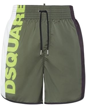 DSquared² Colorblock Swim Shorts - Green