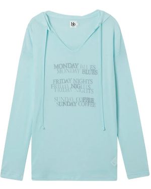 B+ AB Sudadera Con Capucha Y Eslogan - Azul