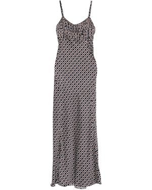 Sandro Printed Lace-Up Maxi Dress - Purple