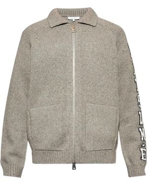 Maison Kitsuné Zip Lettering Cardigan - Grey