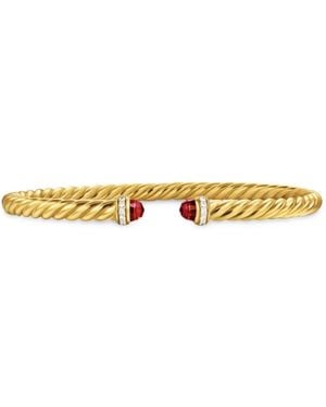 David Yurman 18Kt Cablespira Garnet And Diamond Bracelet (4Mm) - Metallic
