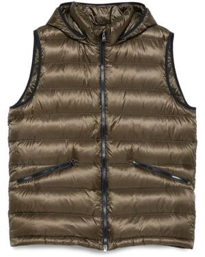 Herno Gilet Imbottito Con Cappuccio - Verde