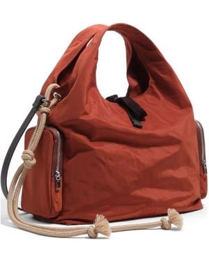 Bimba Y Lola Medium Rust Nylon Handbag - Red