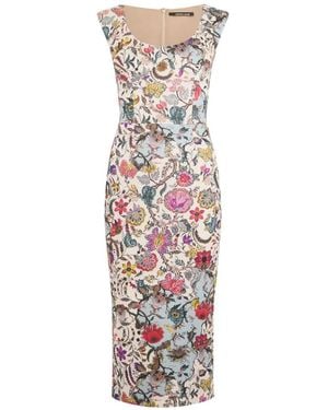 Roberto Cavalli Floral Print Midi Dress - White