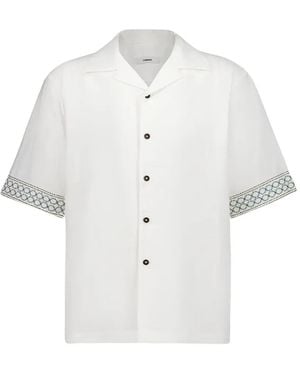 Homme by Michele Rossi Chemise À Boutonnière Sur Le Devant - White