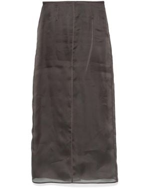 Fabiana Filippi Organza Midi Skirt - Gray