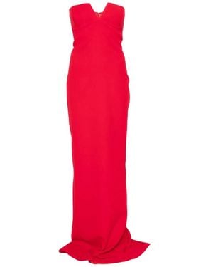The New Arrivals Ilkyaz Ozel Ecliptica Strapless V-Neck Maxi Dress - Red