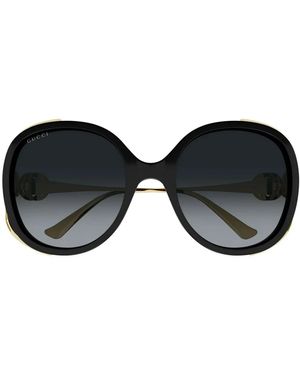 Gucci Sonnenbrille Mit Rundem Gestell - Schwarz