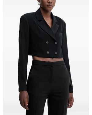 Fracomina Button Cropped Blazer - Black