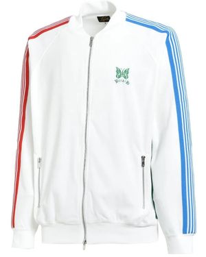 BREATH Needles Stripe-Detail Velour Track Jacket - Blue