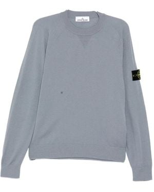 Stone Island Logo-Patch Raglan-Sleeve Jumper - Grey