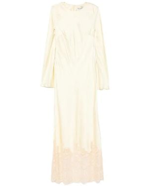 Self-Portrait Lace-Trim Long-Sleeve Maxi Dress - White
