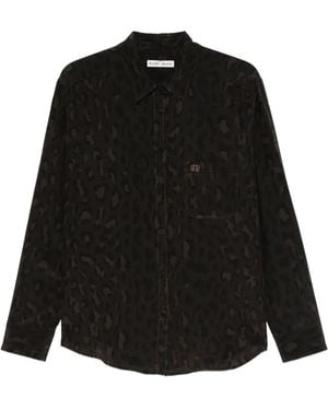 Blazé Milano Leopard-Pattern Patch-Pocket Shirt - Black