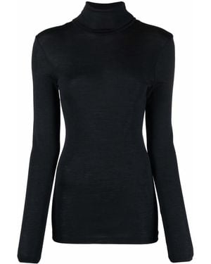 Hanro Fine-Knit Polo-Neck Sweater - Black