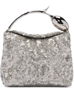 Erdem Micro Bloom Sequin-Embellished Mini Bag - Gray