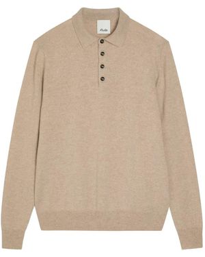 Allude Button-Up Polo Shirt - Natural