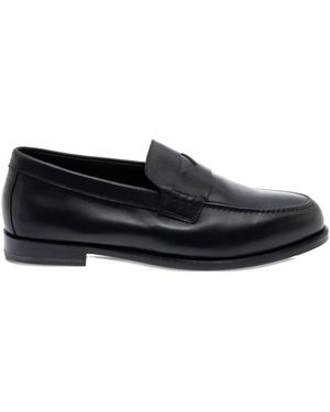 Doucal's Almond Toe Slip-On Loafers - Black