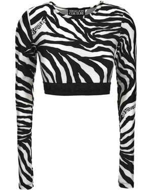 Versace Jeans Couture T-Shirt Met Zebraprint - Zwart