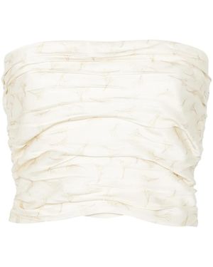 ROTATE BIRGER CHRISTENSEN Satin Crop Scarf Top - White