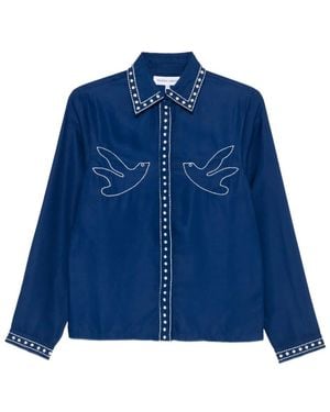 Maison Labiche Vallès エンブロイダリーシャツ - ブルー