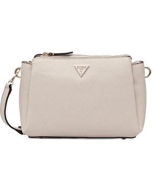 Guess Sac À Bandoulière À Plaque Logo - Natural