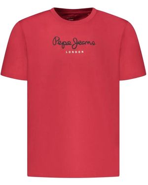 Pepe Jeans Logo-Print T-Shirt - Red
