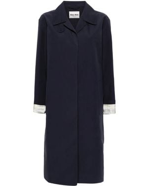 Miu Miu Cotton Single-Breasted Coat - Blue