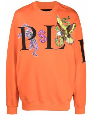 Philipp Plein Sweat À Imprimé Graphique - Orange
