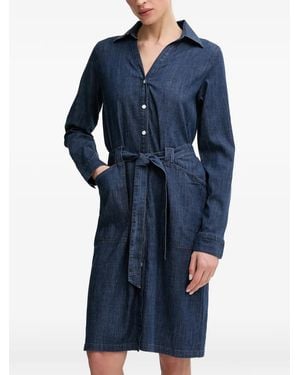 Mos Mosh Tie-Waist Denim Mini Dress - Blue