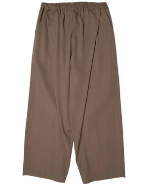 Yoshio Kubo Pleated Wide-Leg Trousers - Brown