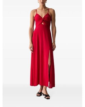 Morgan Twist-Detail Cut-Out Midi Dress - Red