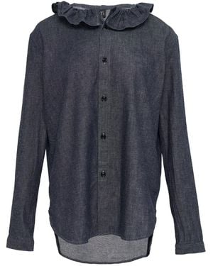 Y's Yohji Yamamoto ラッフル デニムシャツ - ブルー