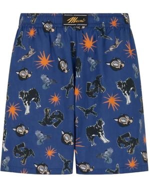 Marni Graphic-Print Shorts - Blue