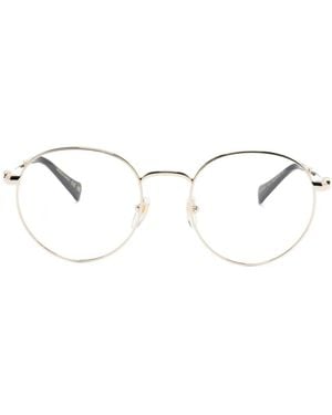 Gucci Brille Mit Rundem Gestell - Weiß
