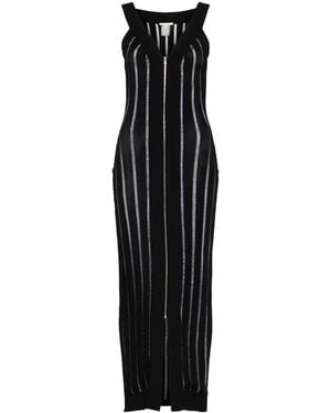 Nensi Dojaka Ribbed-Knit Maxi Dress - Black