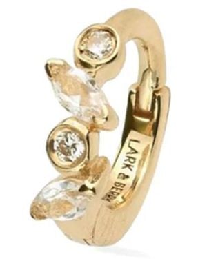Lark & Berry 14Kt Small Veto Diamond And Sapphire Hoop Earring - Metallic