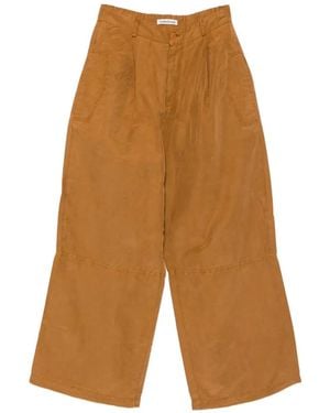 YMC Drop Out Pleated Wide-Leg Trousers - White